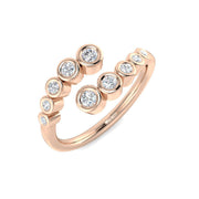 Lab Grown Diamond Open Bubble Ring with Bezel Set Graduated Design in 10K/14K gold and platinum with certified lab-grown or natural diamonds