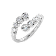 Lab Grown Diamond Open Bubble Ring with Bezel Set Graduated Design in 10K/14K gold and platinum with certified lab-grown or natural diamonds