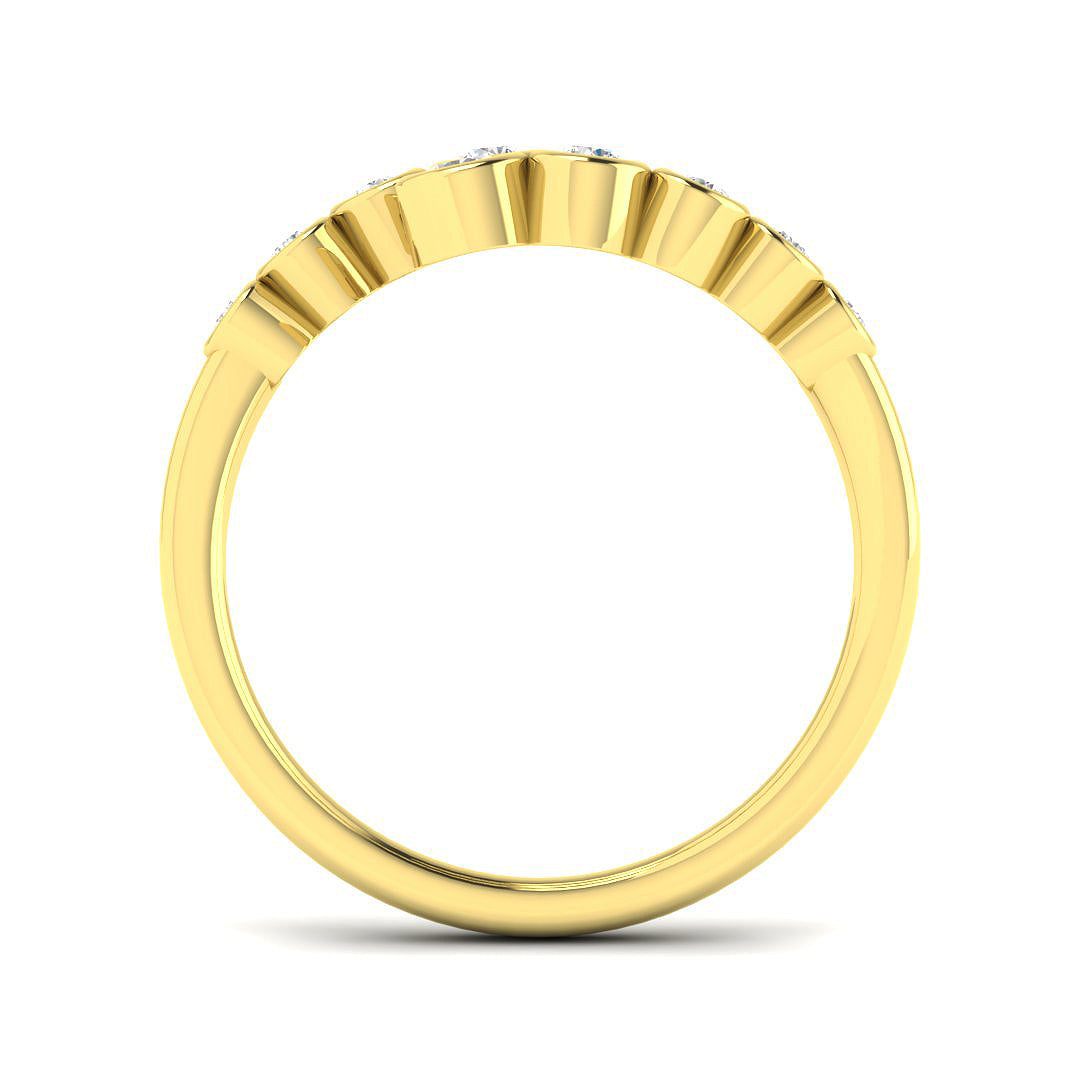 Lab Grown Diamond Open Bubble Ring with Bezel Set Graduated Design in 10K/14K gold and platinum with certified lab-grown or natural diamonds