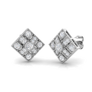 0.30Ct Art Deco Round Diamond Stud Earrings in 10K/14K gold and platinum with certified lab-grown or natural diamonds