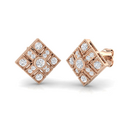 0.30Ct Art Deco Round Diamond Stud Earrings in 10K/14K gold and platinum with certified lab-grown or natural diamonds