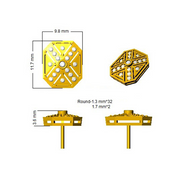 0.30Ct Geometric Art Deco Diamond Stud Earrings in 10K/14K gold and platinum with certified lab-grown or natural diamonds