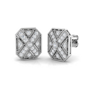 0.30Ct Geometric Art Deco Diamond Stud Earrings in 10K/14K gold and platinum with certified lab-grown or natural diamonds