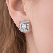0.30Ct Vintage Art Deco Style Diamond Stud Earrings in 10K/14K gold and platinum with certified lab-grown or natural diamonds