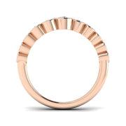 Lab Grown Diamond Bubble Ring with Graduated Bezel Set Design in 10K/14K gold and platinum with certified lab-grown or natural diamonds