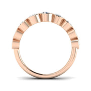 Lab Grown Diamond Bubble Ring with Graduated Bezel Set Design in 10K/14K gold and platinum with certified lab-grown or natural diamonds