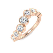 Lab Grown Diamond Bubble Ring with Graduated Bezel Set Design in 10K/14K gold and platinum with certified lab-grown or natural diamonds