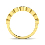 Lab Grown Diamond Bubble Ring with Graduated Bezel Set Design in 10K/14K gold and platinum with certified lab-grown or natural diamonds