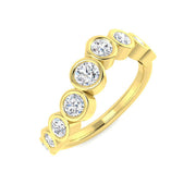 Lab Grown Diamond Bubble Ring with Graduated Bezel Set Design in 10K/14K gold and platinum with certified lab-grown or natural diamonds