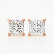 Stud Earrings with Princess-Cut Lab-Grown Diamond - 0.50ct in 10K/14K gold and platinum with certified lab-grown or natural diamonds