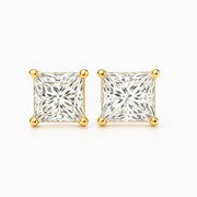 Stud Earrings with Princess-Cut Lab-Grown Diamond - 0.50ct in 10K/14K gold and platinum with certified lab-grown or natural diamonds
