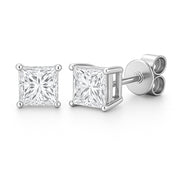 Stud Earrings with Princess-Cut Lab-Grown Diamond - 0.50ct in 10K/14K gold and platinum with certified lab-grown or natural diamonds