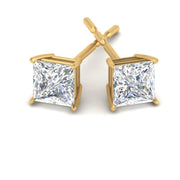 Stud Earrings with Princess-Cut Lab-Grown Diamond - 0.50ct in 10K/14K gold and platinum with certified lab-grown or natural diamonds