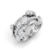Lab-Grown Round Cut Diamond Bubble Ring in 10K/14K gold and platinum with certified lab-grown or natural diamonds
