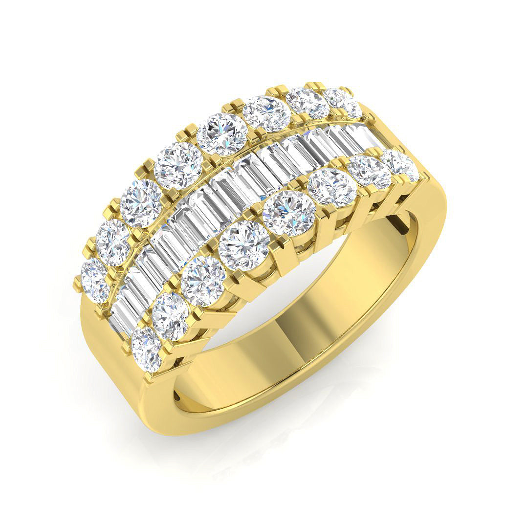 Baguette & Brilliant Diamond Ring Eternity Ring in 10K/14K gold and platinum with certified lab-grown or natural diamonds