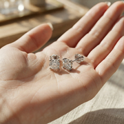 Stud Earrings with Round Brilliant Cut Diamonds - DE/VVS - Gold & in 10K/14K gold and platinum with certified lab-grown or natural diamonds