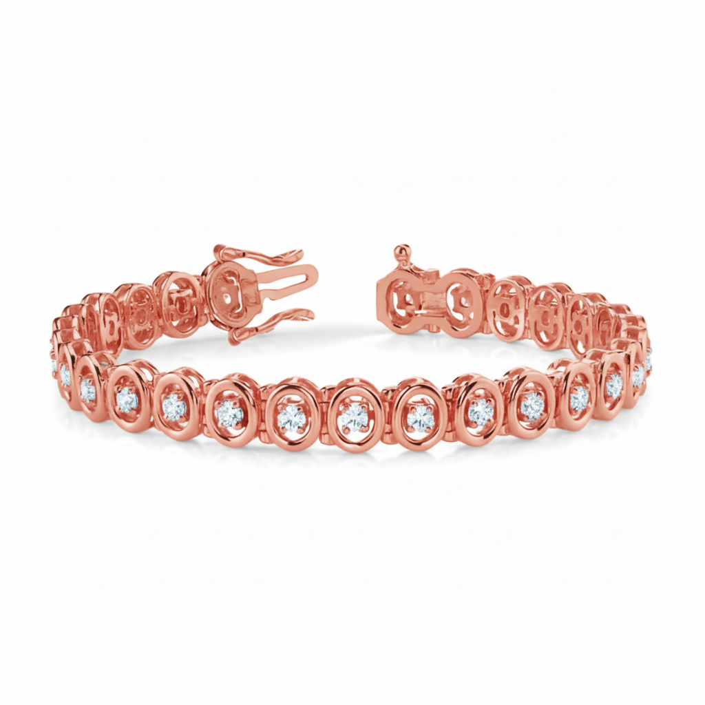 Classic Round Brilliant Diamond Tennis Bracelet / or in 10K/14K gold and platinum with certified lab-grown or natural diamonds