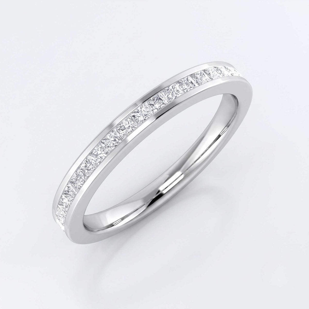 Lab-Grown Diamond Princess Half Eternity Ring in 10K/14K gold and platinum with certified lab-grown or natural diamonds