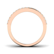 Lab-Grown Round & Baguette Diamond Half Eternity Sandwich Ring in 10K/14K gold and platinum with certified lab-grown or natural diamonds