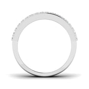 Lab-Grown Round & Baguette Diamond Half Eternity Sandwich Ring in 10K/14K gold and platinum with certified lab-grown or natural diamonds