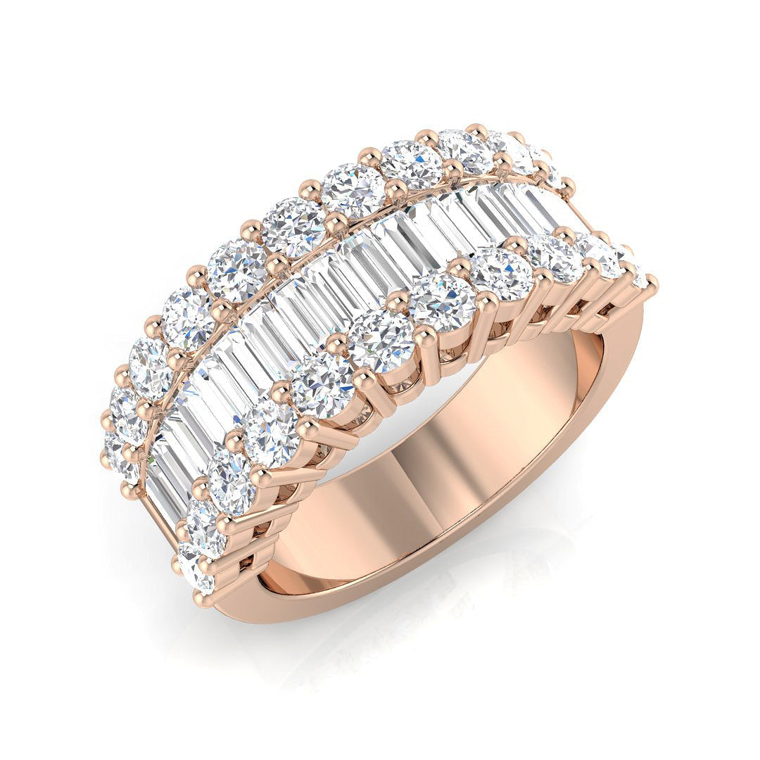Baguette & Brilliant Diamond Ring Eternity Ring in 10K/14K gold and platinum with certified lab-grown or natural diamonds