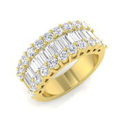 Baguette & Brilliant Diamond Ring Eternity Ring in 10K/14K gold and platinum with certified lab-grown or natural diamonds