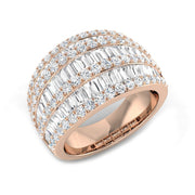 Baguette and Round Diamond Eternity Band for Brides in 10K/14K gold and platinum with certified lab-grown or natural diamonds