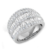Baguette and Round Diamond Eternity Band for Brides in 10K/14K gold and platinum with certified lab-grown or natural diamonds