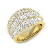 Baguette and Round Diamond Eternity Band for Brides in 10K/14K gold and platinum with certified lab-grown or natural diamonds