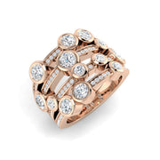 Lab-Grown Round Cut Diamond Bubble Ring in 10K/14K gold and platinum with certified lab-grown or natural diamonds