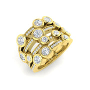 Lab-Grown Round Cut Diamond Bubble Ring in 10K/14K gold and platinum with certified lab-grown or natural diamonds