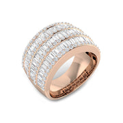 Baguette and Round Diamond Eternity Band for Brides in 10K/14K gold and platinum with certified lab-grown or natural diamonds