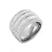 Baguette and Round Diamond Eternity Band for Brides in 10K/14K gold and platinum with certified lab-grown or natural diamonds