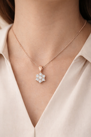 Star-Shaped Diamond Pendant in 10K/14K gold and platinum with certified lab-grown or natural diamonds