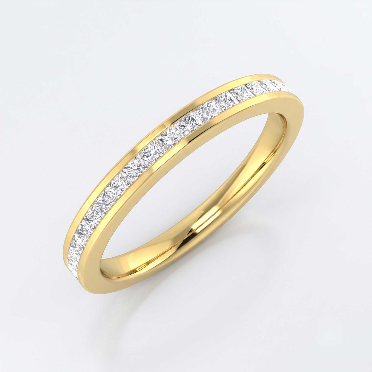Lab-Grown Diamond Princess Half Eternity Ring in 10K/14K gold and platinum with certified lab-grown or natural diamonds