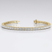 Princess Cut Diamond Tennis Bracelet in 10K/14K gold and platinum with certified lab-grown or natural diamonds
