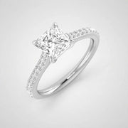 IGI Certified Princess Cut Diamond Engagement Rings in 10K/14K gold and platinum with certified lab-grown or natural diamonds