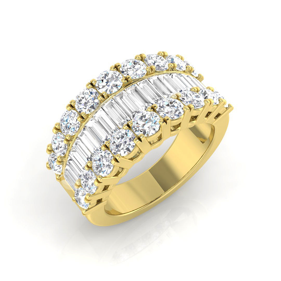 Baguette & Brilliant Diamond Ring Eternity Ring in 10K/14K gold and platinum with certified lab-grown or natural diamonds