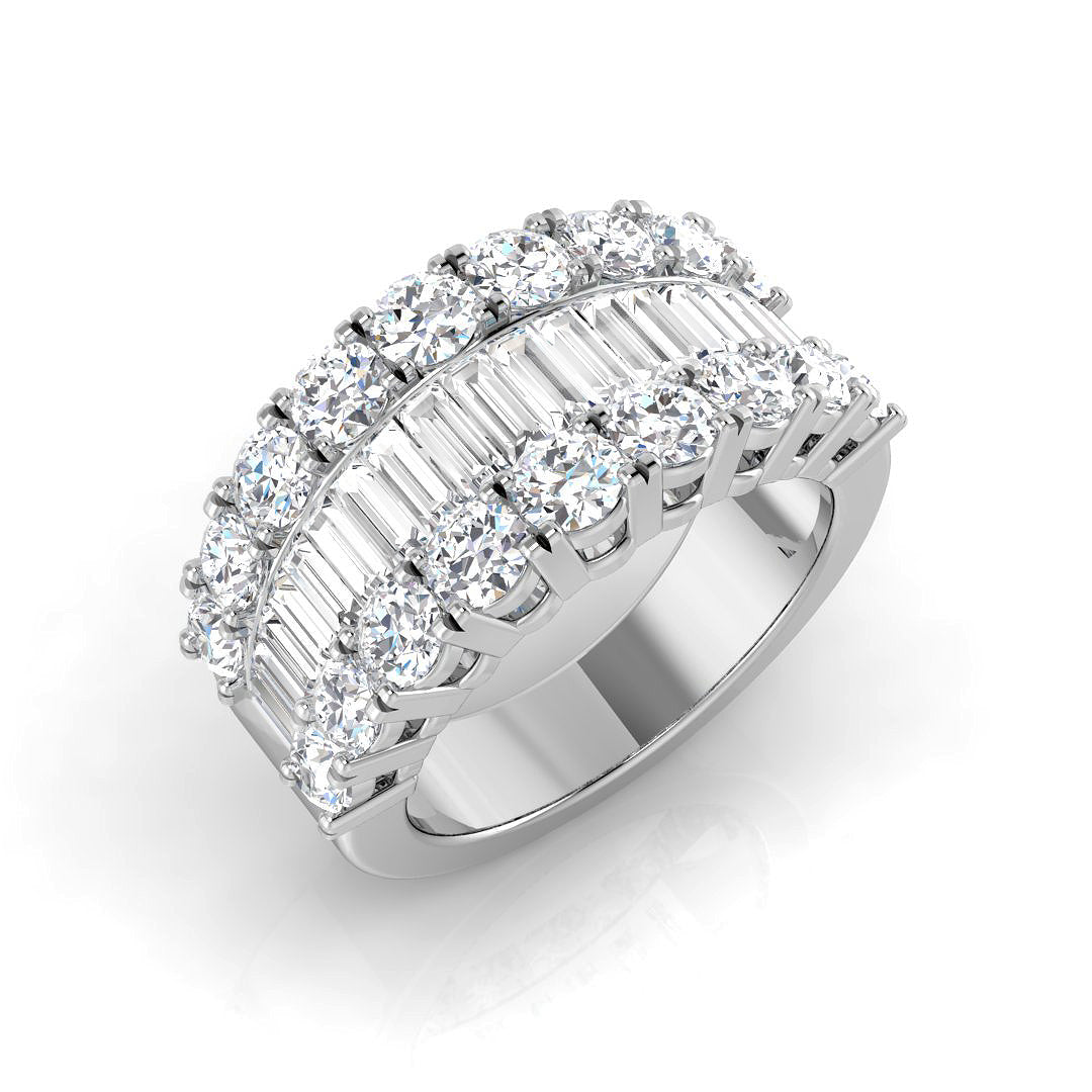 Baguette & Brilliant Diamond Ring Eternity Ring in 10K/14K gold and platinum with certified lab-grown or natural diamonds