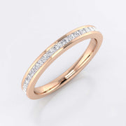 Lab-Grown Diamond Princess Half Eternity Ring in 10K/14K gold and platinum with certified lab-grown or natural diamonds