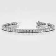 Princess Cut Diamond Tennis Bracelet in 10K/14K gold and platinum with certified lab-grown or natural diamonds