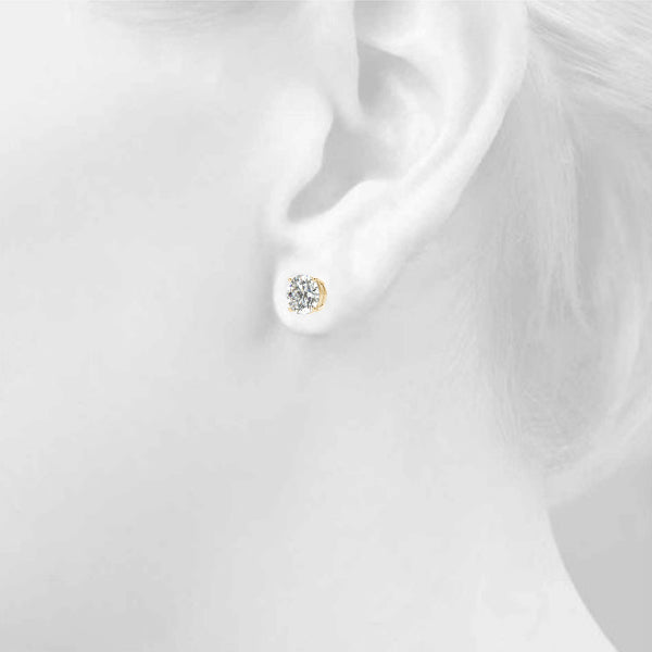 0.1-2.0ct Cluster Diamond Stud Earrings in Gold & in 10K/14K gold and platinum with certified lab-grown or natural diamonds