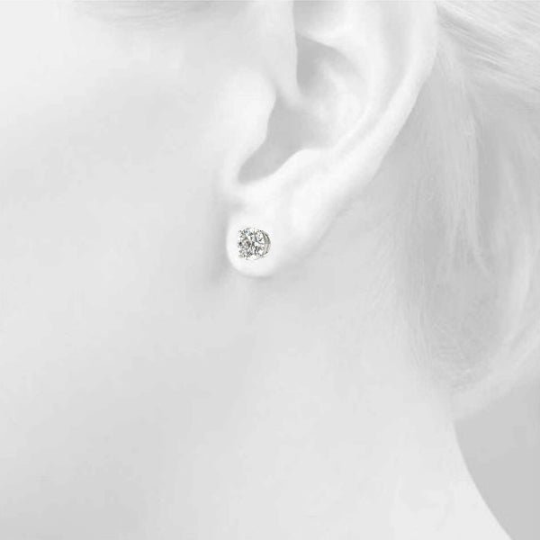0.1-2.0ct Cluster Diamond Stud Earrings in Gold & in 10K/14K gold and platinum with certified lab-grown or natural diamonds