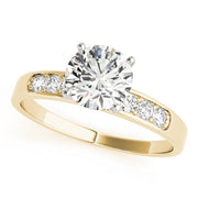 Radiant Channel-Set Round Diamond Engagement Ring in 10K/14K gold and platinum with certified lab-grown or natural diamonds