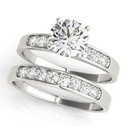 Radiant Channel-Set Round Diamond Engagement Ring in 10K/14K gold and platinum with certified lab-grown or natural diamonds