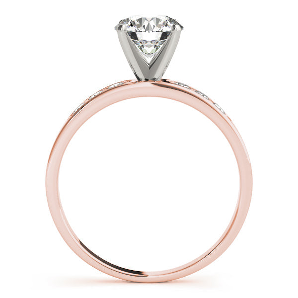 Radiant Channel-Set Round Diamond Engagement Ring in 10K/14K gold and platinum with certified lab-grown or natural diamonds