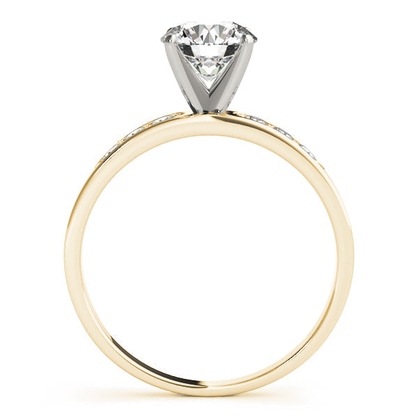 Radiant Channel-Set Round Diamond Engagement Ring in 10K/14K gold and platinum with certified lab-grown or natural diamonds