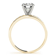Radiant Channel-Set Round Diamond Engagement Ring in 10K/14K gold and platinum with certified lab-grown or natural diamonds