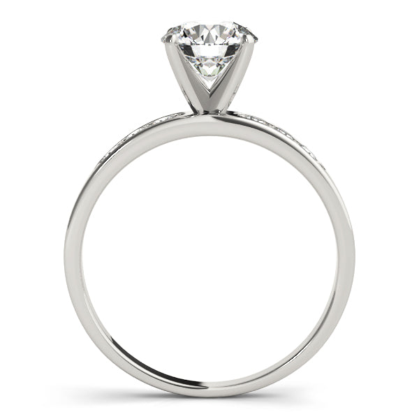 Radiant Channel-Set Round Diamond Engagement Ring in 10K/14K gold and platinum with certified lab-grown or natural diamonds