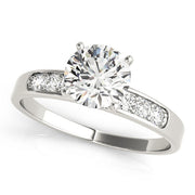 Radiant Channel-Set Round Diamond Engagement Ring in 10K/14K gold and platinum with certified lab-grown or natural diamonds